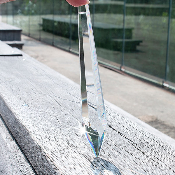 Crystal Clear Icicle Prism 5.8inch Window Hanging Suncatcher