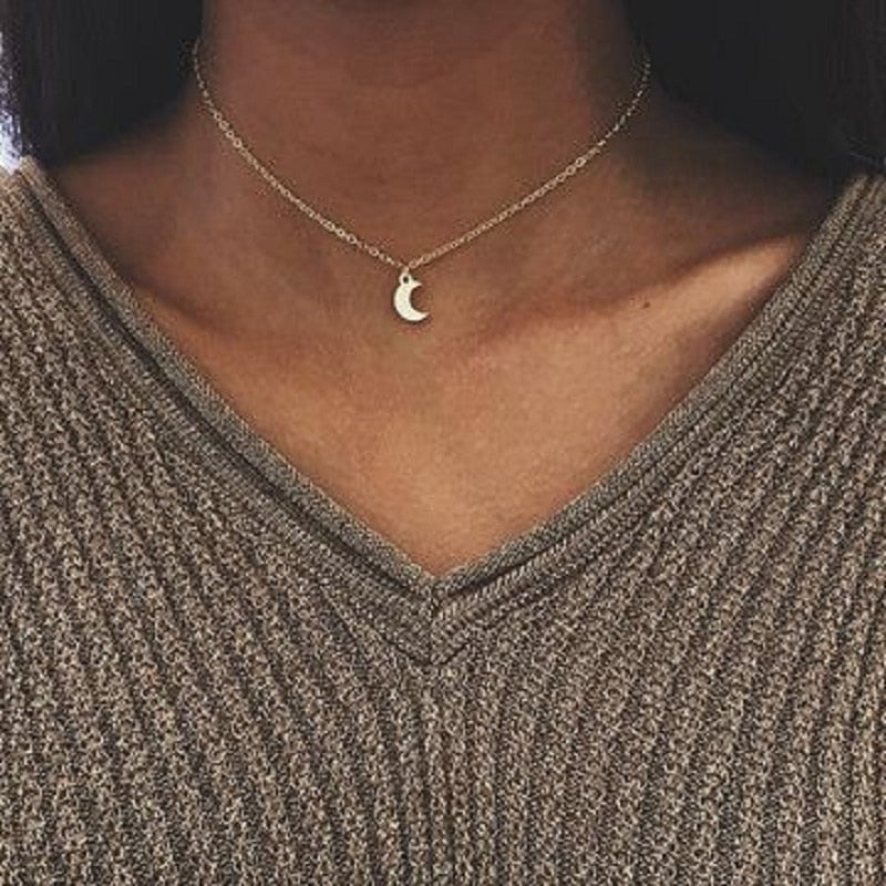 Bohemian Tiny Heart Star Necklace