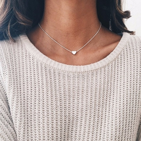 Bohemian Tiny Heart Star Necklace