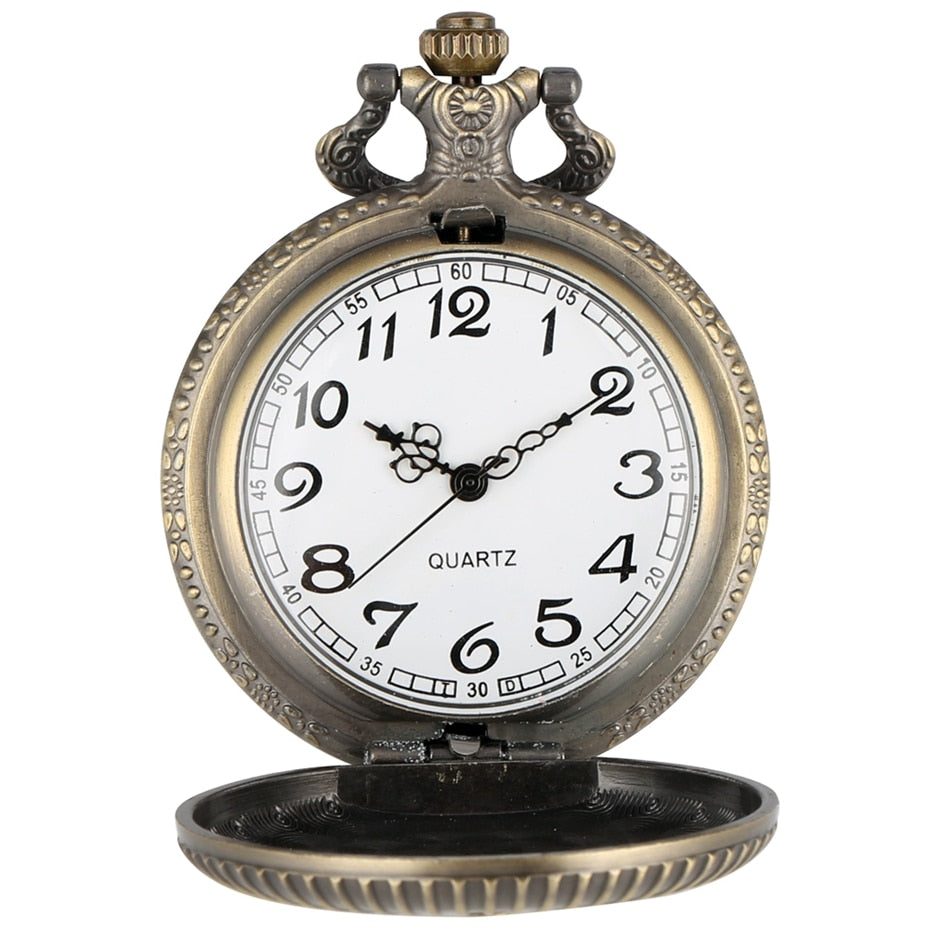 Antique Bronze Quartz Fob Clock Pendant Freemason  Pocket Watch