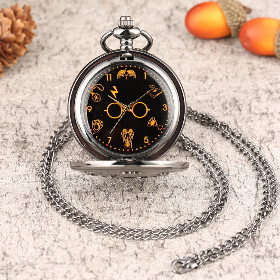 Bronze Harajuku Clock Lightning Quartz Pocket Watch