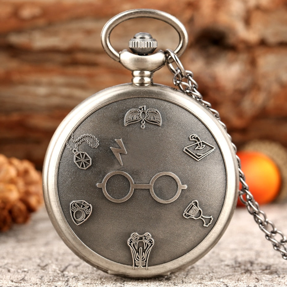 Bronze Harajuku Clock Lightning Quartz Pocket Watch