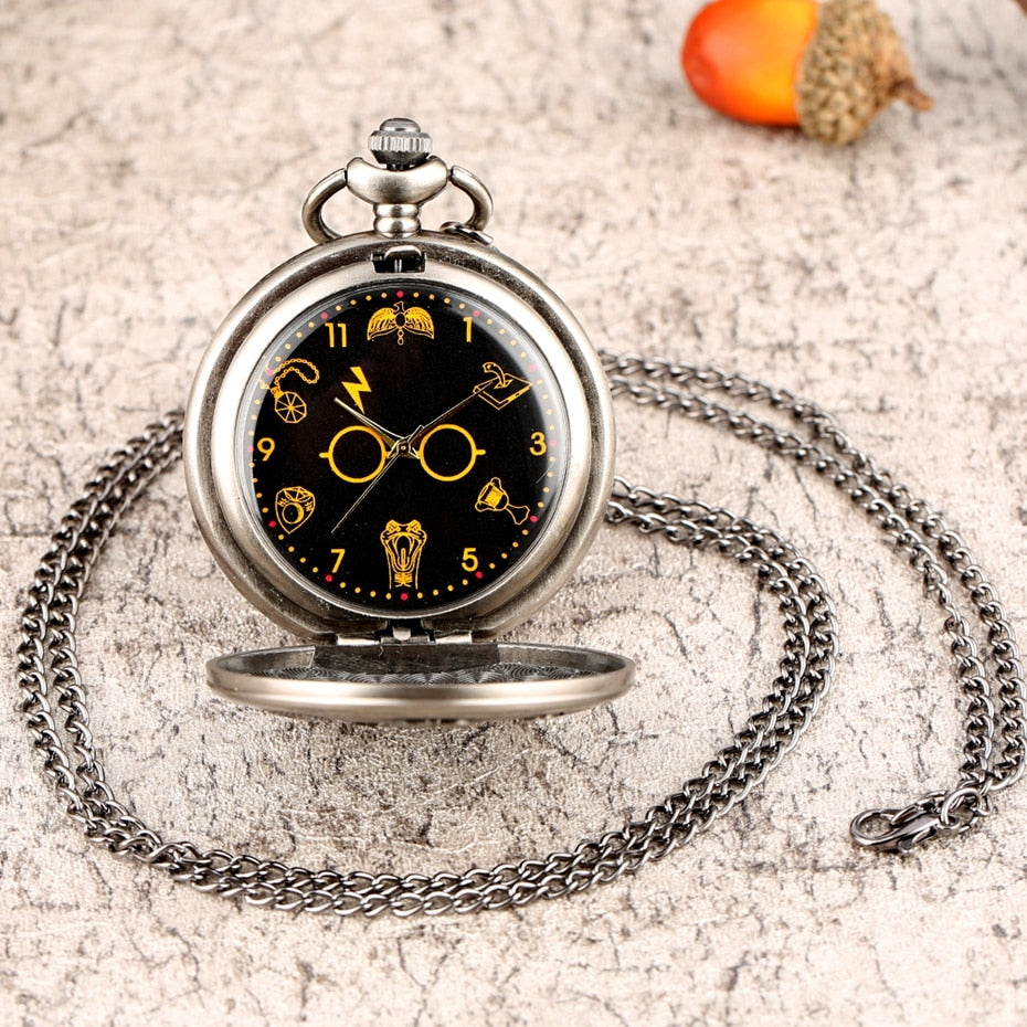 Bronze Harajuku Clock Lightning Quartz Pocket Watch