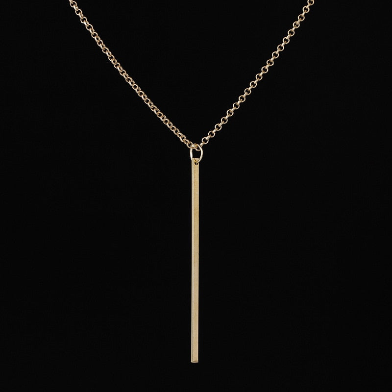 Simple Classic fashion Stick Pendant Necklace