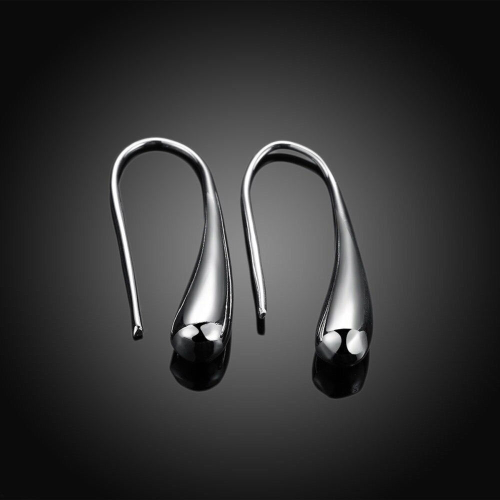 925 Sterling Silver Simple Fashion Water droplets Earrings For Women