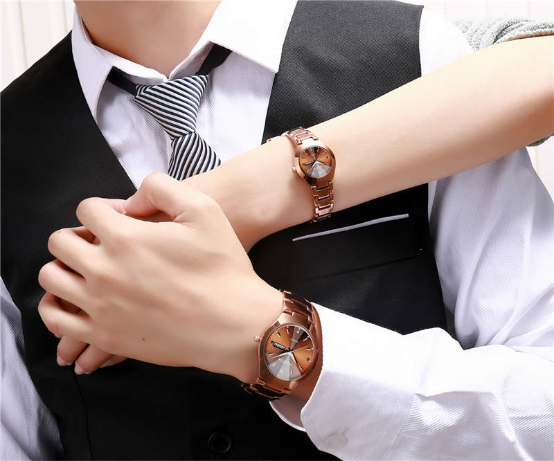 Waterproof Couple Watch Tungsten Steel Rose Couple Watches