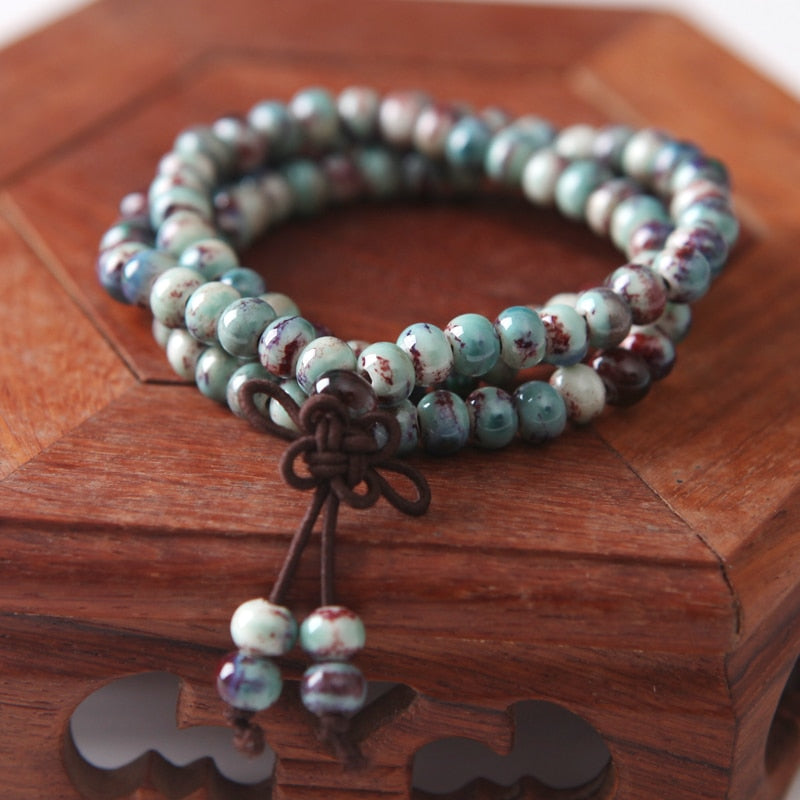 Ceramic Beads Bracelet Reiki  Chakra Bracelet