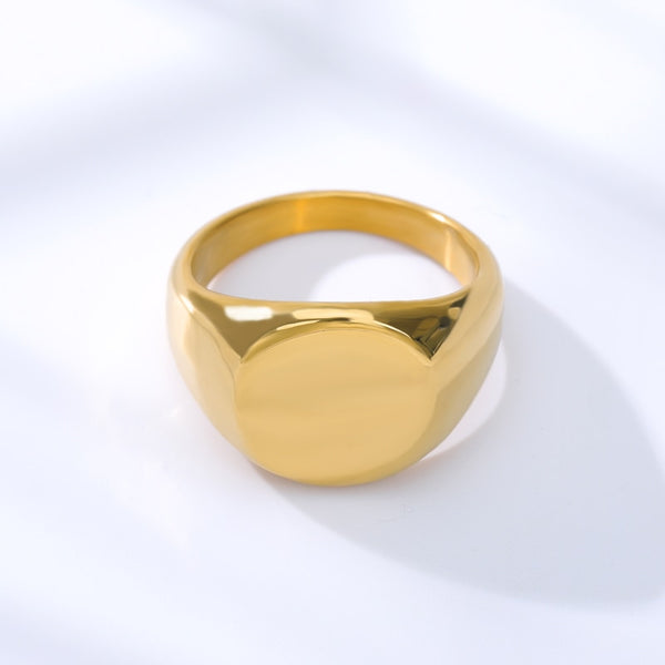Anillo de acero inoxidable para hombre, estilo punk, sencillo y cuadrado.