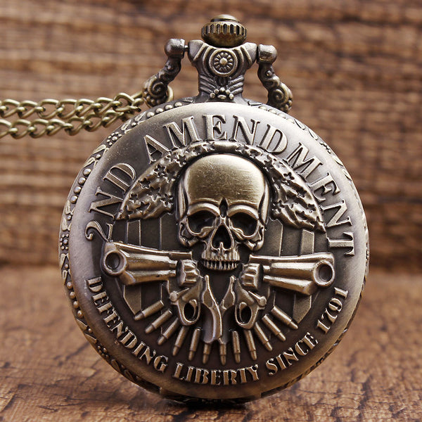 Reloj de bolsillo para hombre y mujer con collar de cuarzo DEFENDIENDO LA LIBERTAD