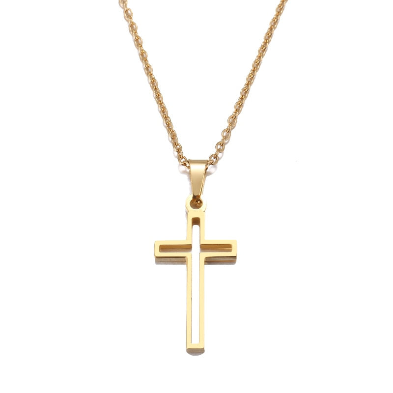 Rose Gold Color Chain Cross Necklace