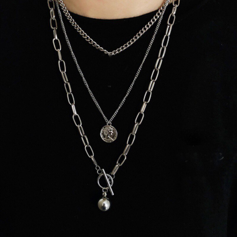 New Trendy Metal Ball Coin Cross Pendant