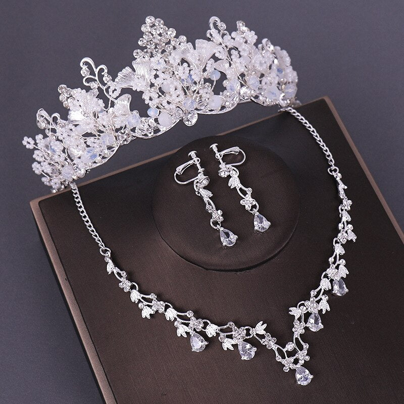 3PCS Crystal Bridal Wedding Costume Jewelry Sets