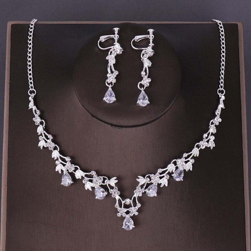 3PCS Crystal Bridal Wedding Costume Jewelry Sets