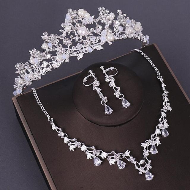 3PCS Crystal Bridal Wedding Costume Jewelry Sets