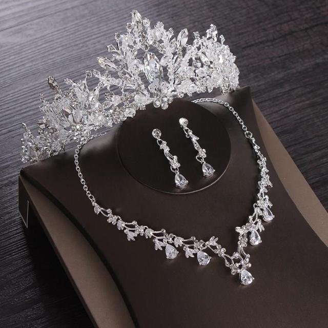 3PCS Crystal Bridal Wedding Costume Jewelry Sets