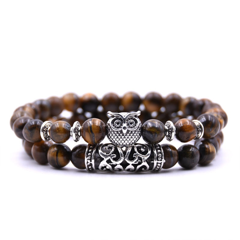 Owl Bracelet Jewelry Stone Bracelets Men Women