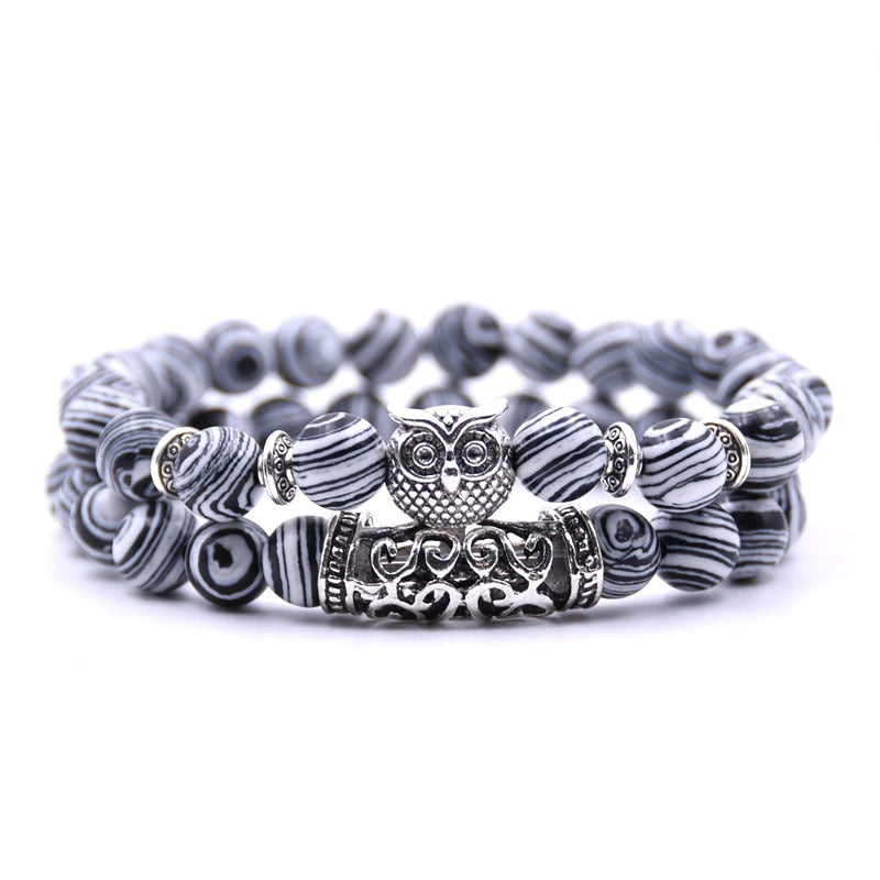 Owl Bracelet Jewelry Stone Bracelets Men Women