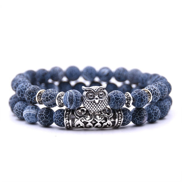 Owl Bracelet Jewelry Stone Bracelets Men Women