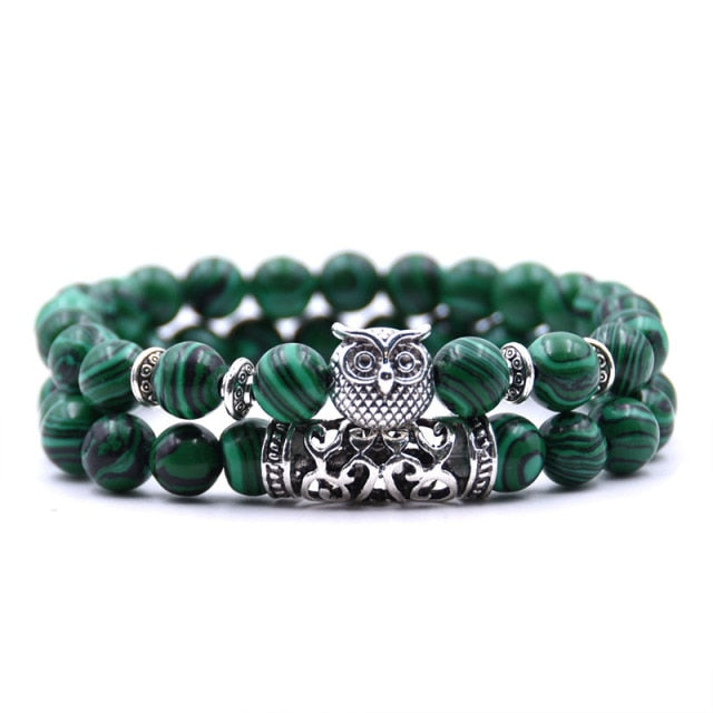 Owl Bracelet Jewelry Stone Bracelets Men Women