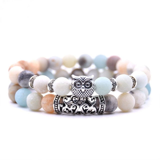 Owl Bracelet Jewelry Stone Bracelets Men Women