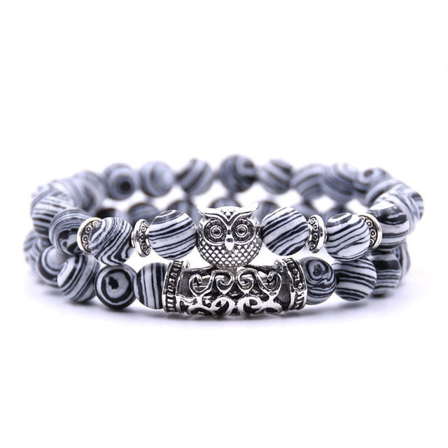 Owl Bracelet Jewelry Stone Bracelets Men Women