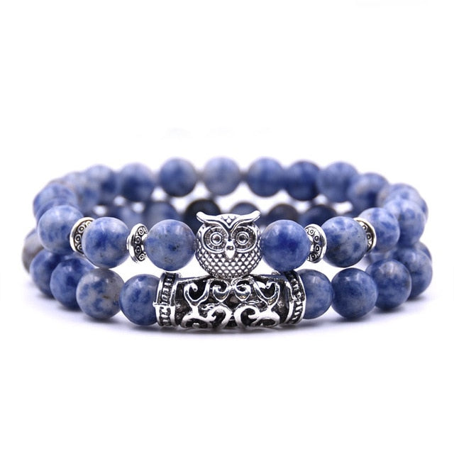 Owl Bracelet Jewelry Stone Bracelets Men Women