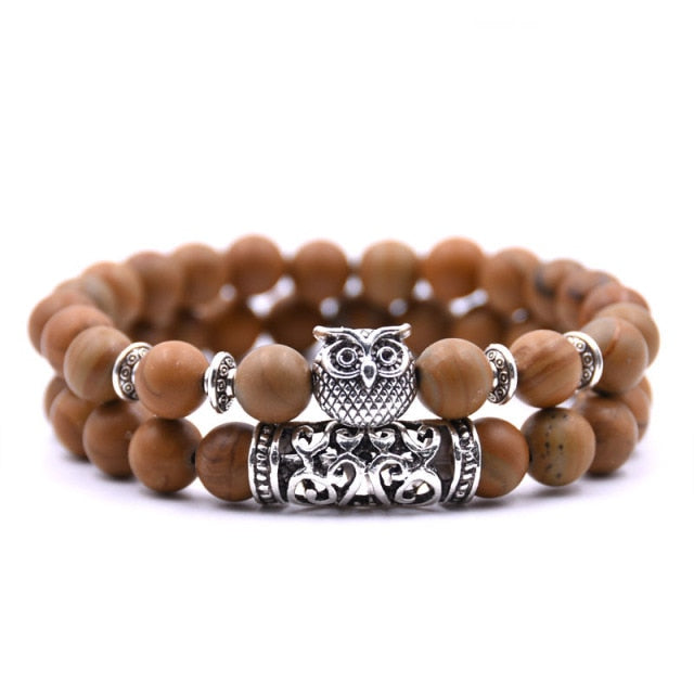 Owl Bracelet Jewelry Stone Bracelets Men Women