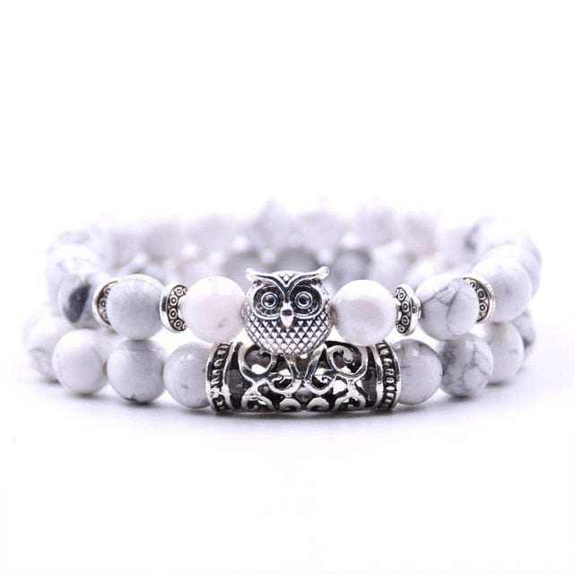 Owl Bracelet Jewelry Stone Bracelets Men Women