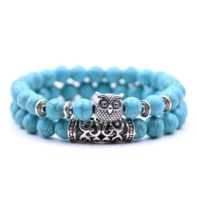 Owl Bracelet Jewelry Stone Bracelets Men Women