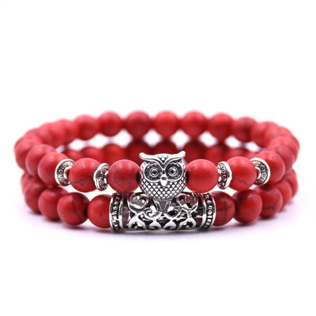 Owl Bracelet Jewelry Stone Bracelets Men Women