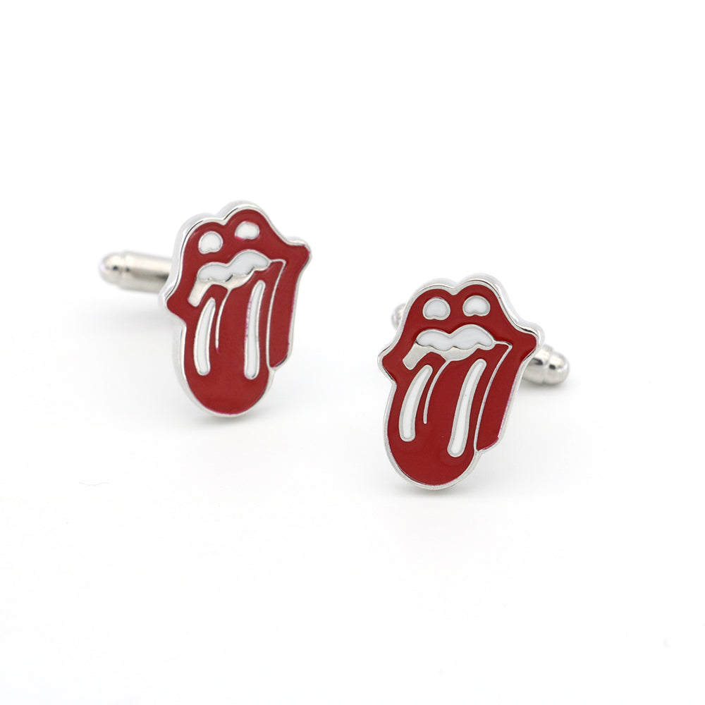 Rock And Roll Design Red Lip Cufflinks