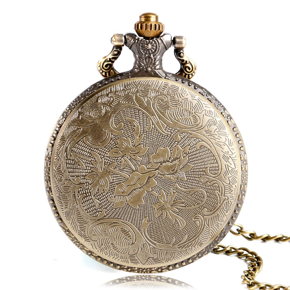 Retro Bronze Triangle The Deathly Hallows Lord Analog Quartz Pocket Watch