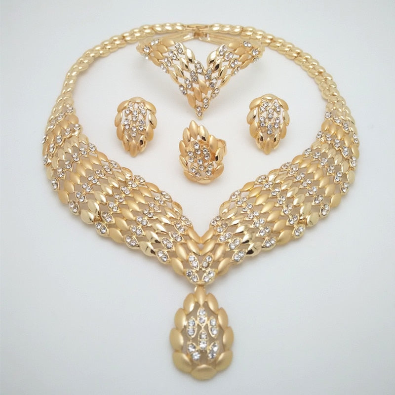 Fashion African Dubai Gold Jewelry Women African Beads Set