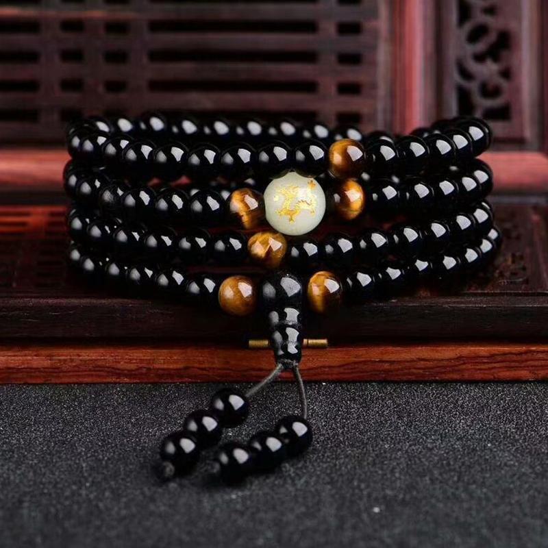 Natural Stone Black Obsidian  Bracelet