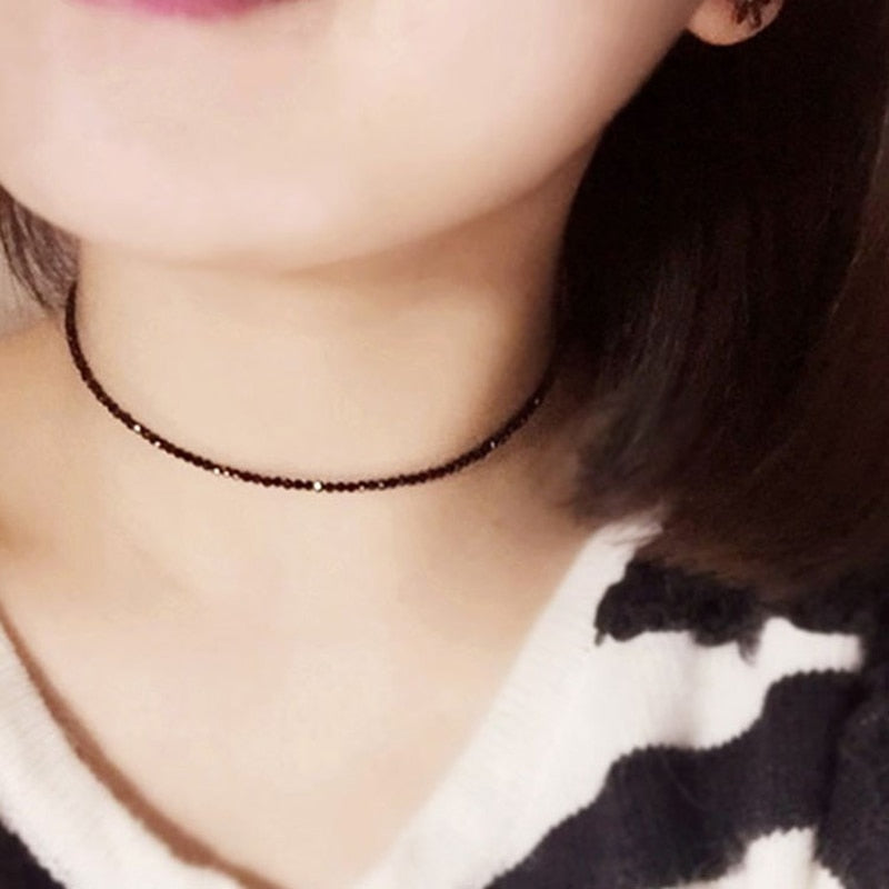 Fashion Brand Simple Black Beads Short Necklace