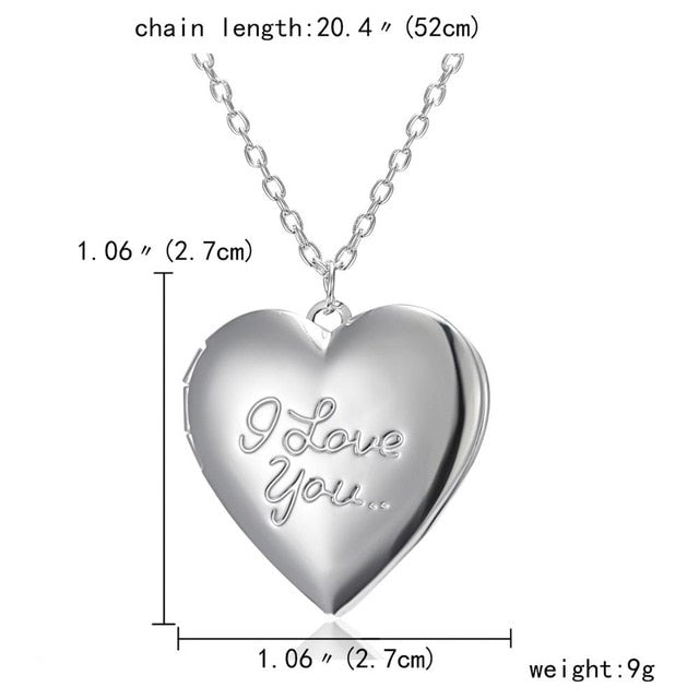 Silver Color Love Heart Locket Pendants