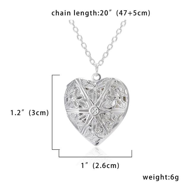 Silver Color Love Heart Locket Pendants