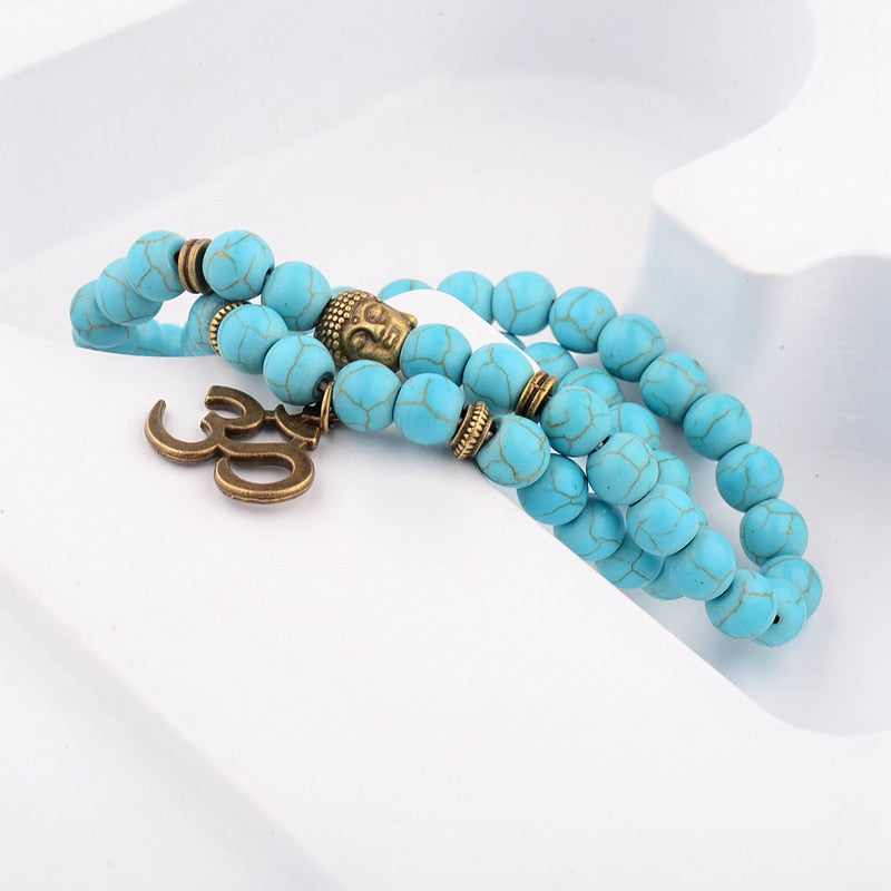 Retro Buddha Bead   Men Black Natural Stone Chakra Bracelets