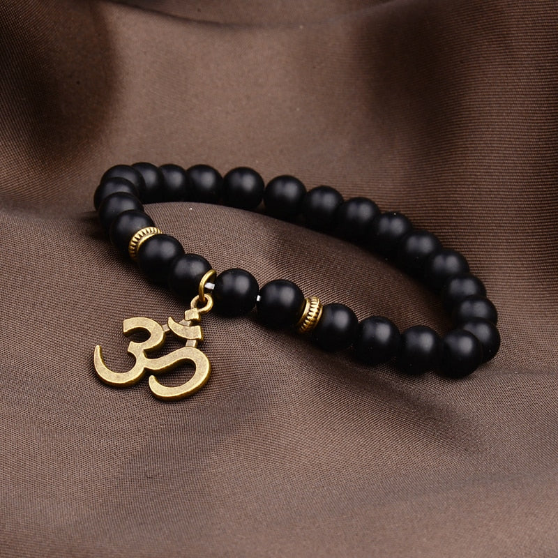 Retro Buddha Bead   Men Black Natural Stone Chakra Bracelets