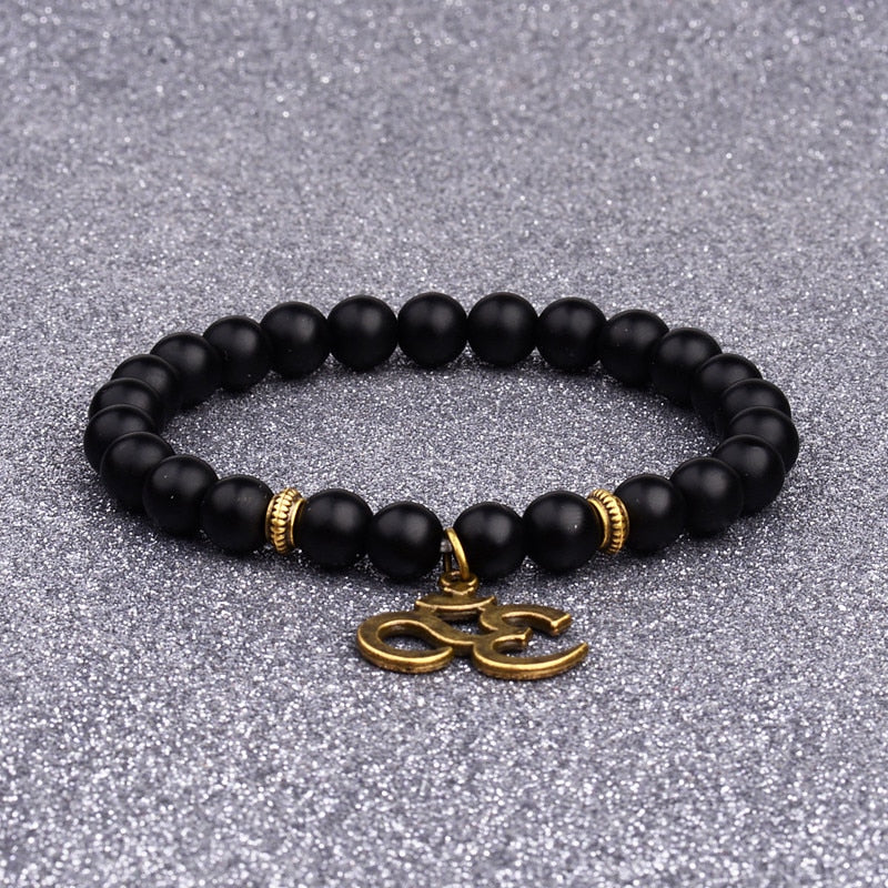 Retro Buddha Bead   Men Black Natural Stone Chakra Bracelets