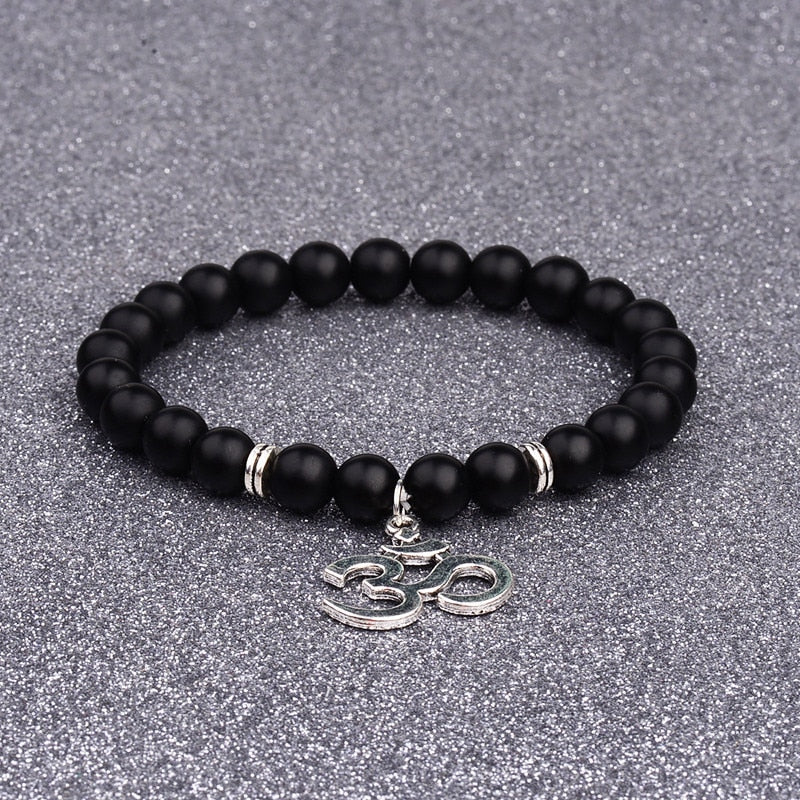 Retro Buddha Bead   Men Black Natural Stone Chakra Bracelets