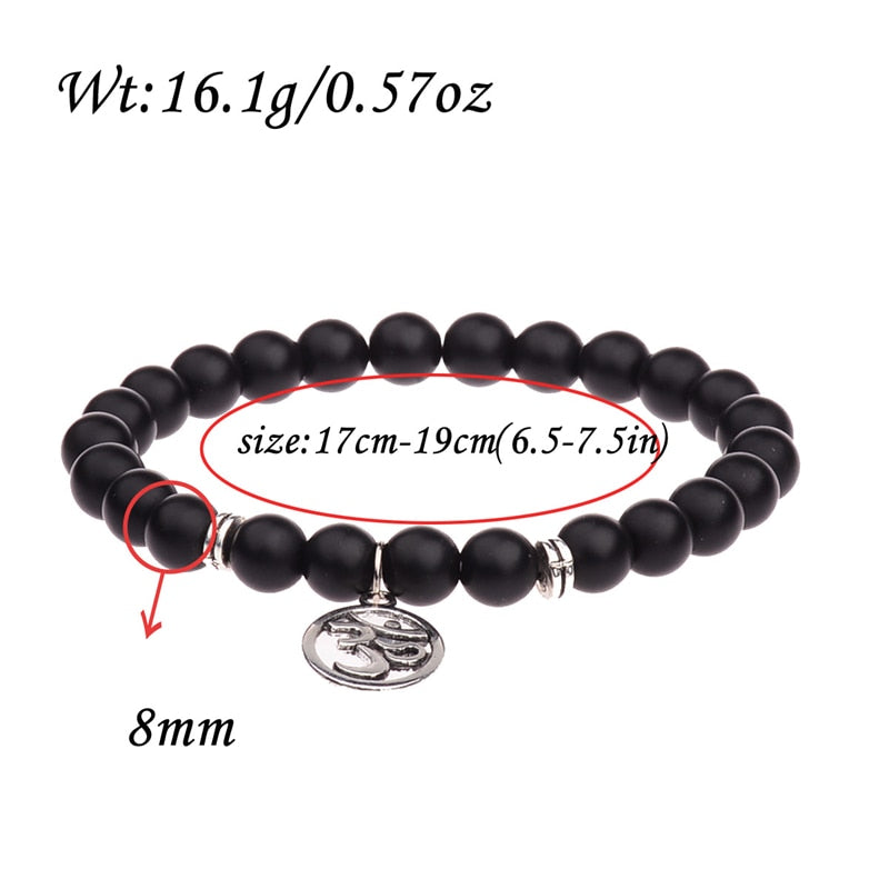 Retro Buddha Bead   Men Black Natural Stone Chakra Bracelets