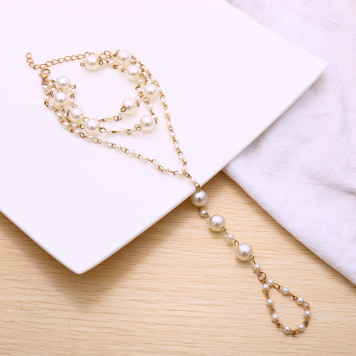 Vintage Pearl Beads Anklets Toe Bracelet for Women