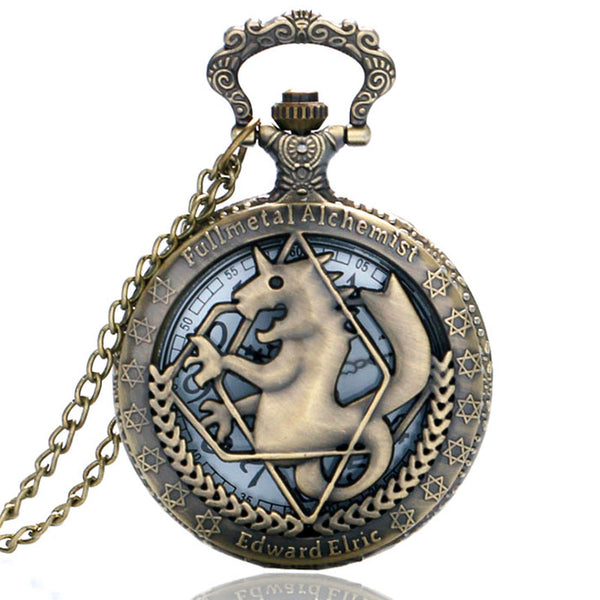 Reloj de bolsillo vintage de cuarzo Fullmetal Alchemist
