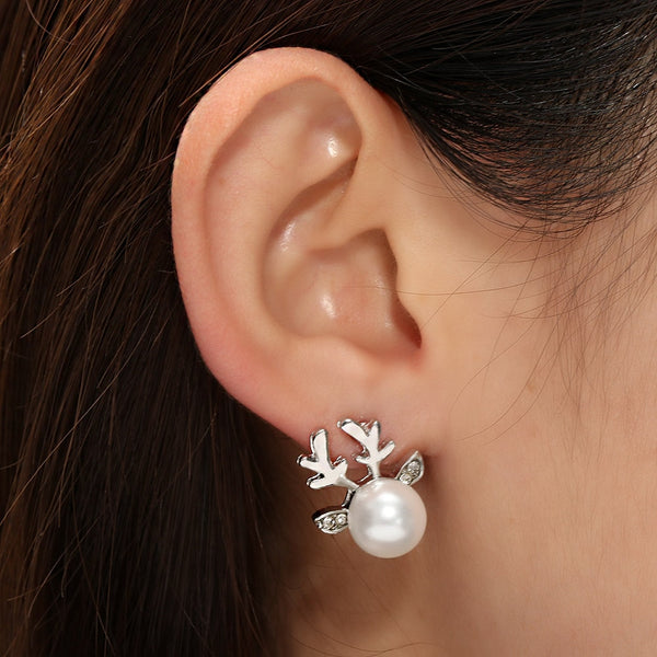 1Pair Women Elegant Xmas Reindeer Ear Stud