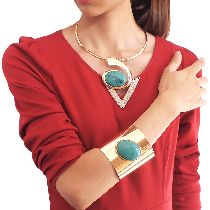 Jewelry Metal Torques Cuff Bracelet Bangles  Party Sets