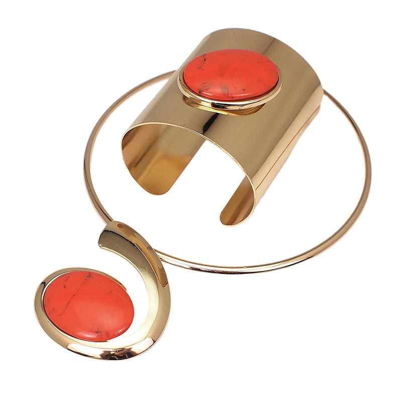 Jewelry Metal Torques Cuff Bracelet Bangles  Party Sets