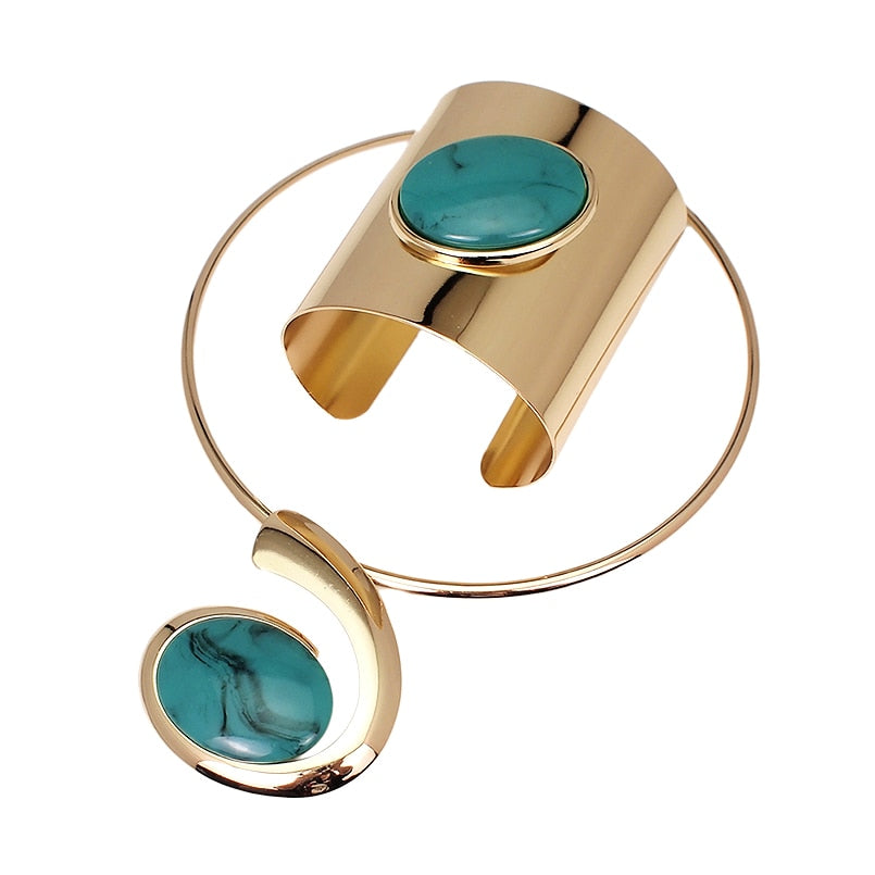 Jewelry Metal Torques Cuff Bracelet Bangles  Party Sets