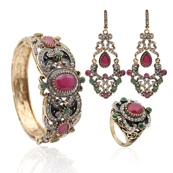 Indian Women Hollow Flower Jewelry Sets