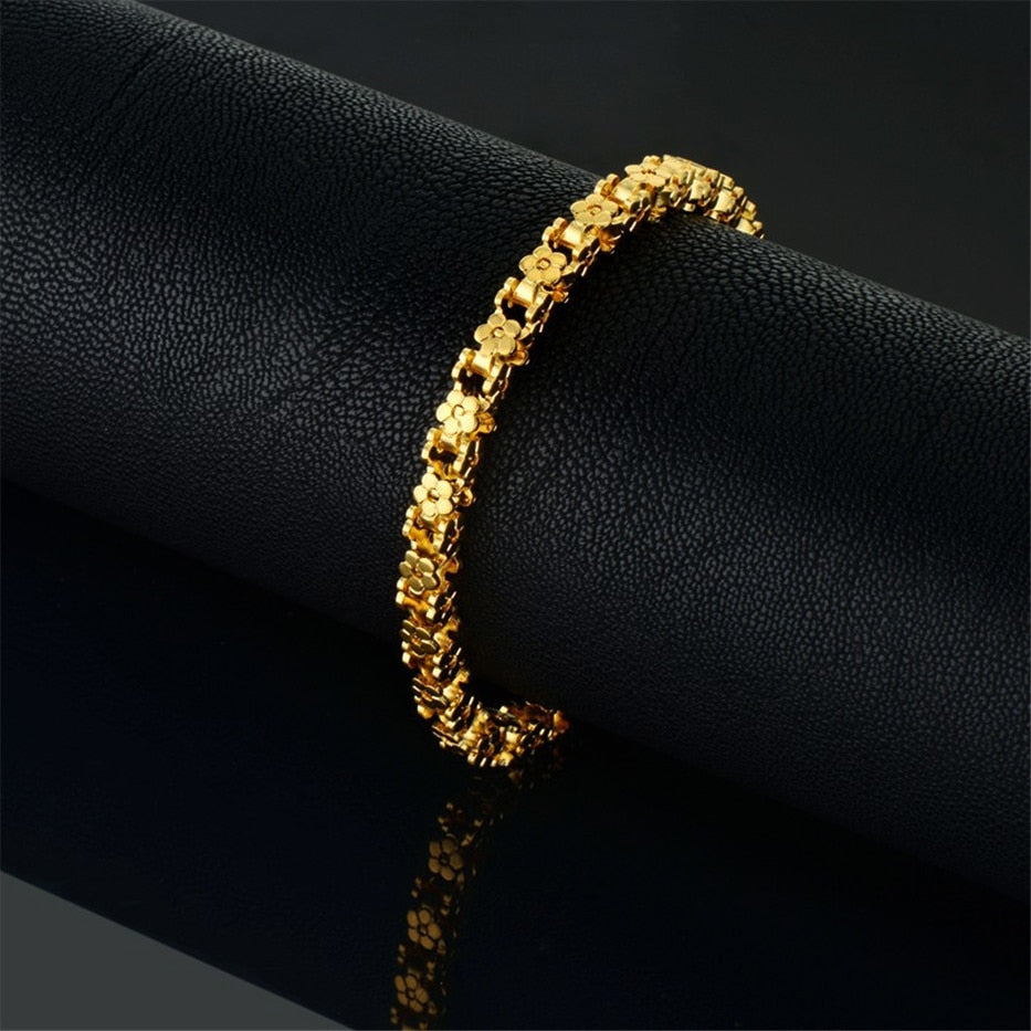 Gold Bracelet Trendy Stainless Steel Bicycle Chain Bracelets for Women